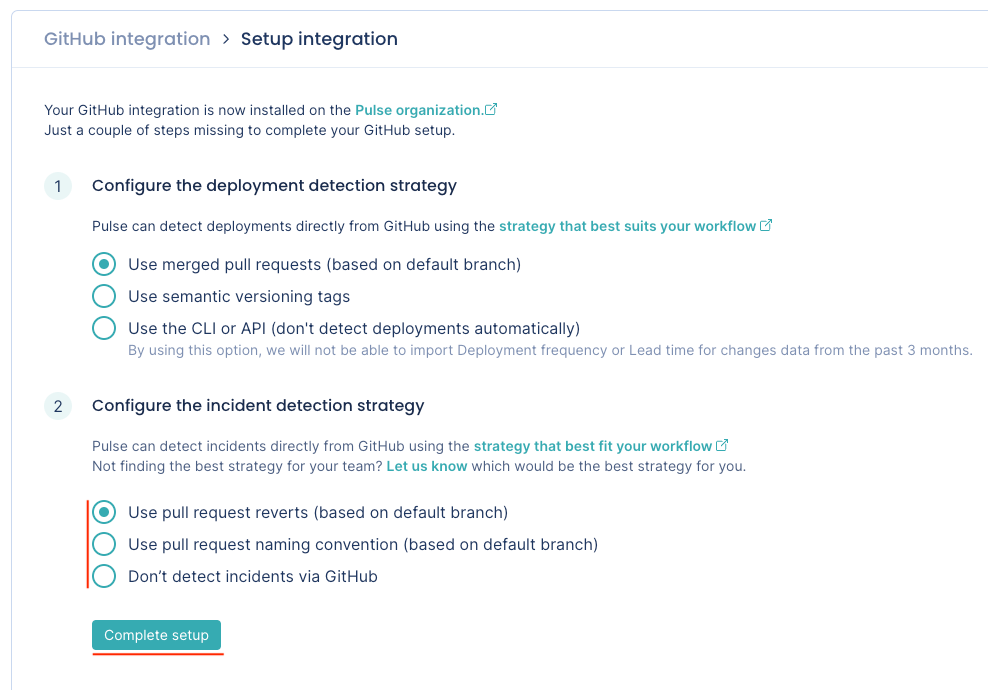 Configuring the incident detection strategy