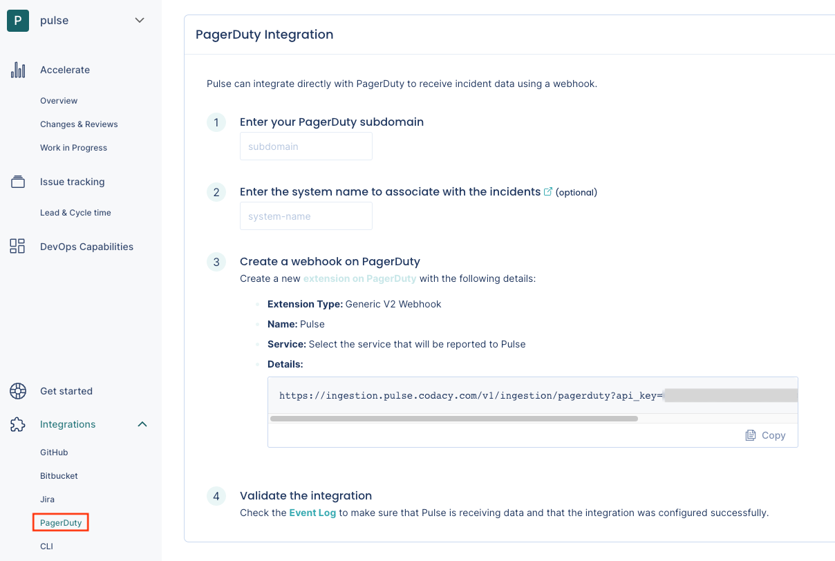 PagerDuty integration